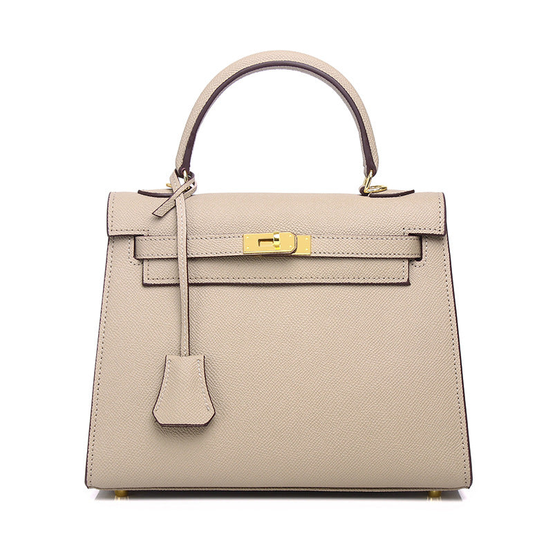 Orange Leather Kelly Top Handle Bag