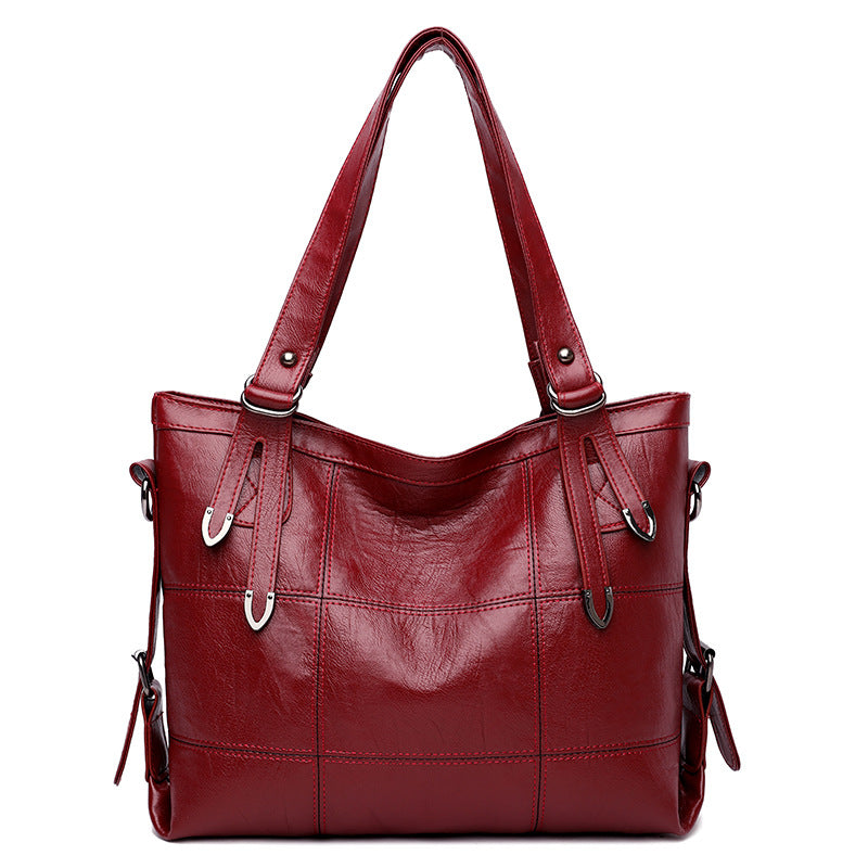 Women's Faux Leather Large Capacity Tote Handbag