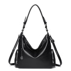 Versatile Soft Leather Tote Crossbody Shoulder Bag