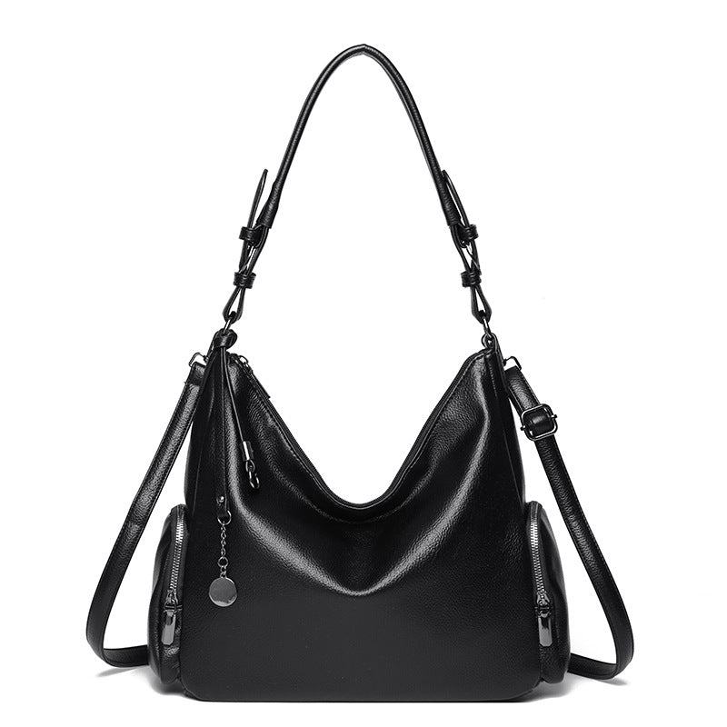 Versatile Soft Leather Tote Crossbody Shoulder Bag