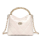 Elegant Quilted Faux Leather Chain Handbag