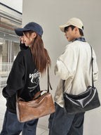Unisex Vintage Faux Leather Shoulder Bag