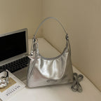 Metallic Soft Shoulder Tote Bag