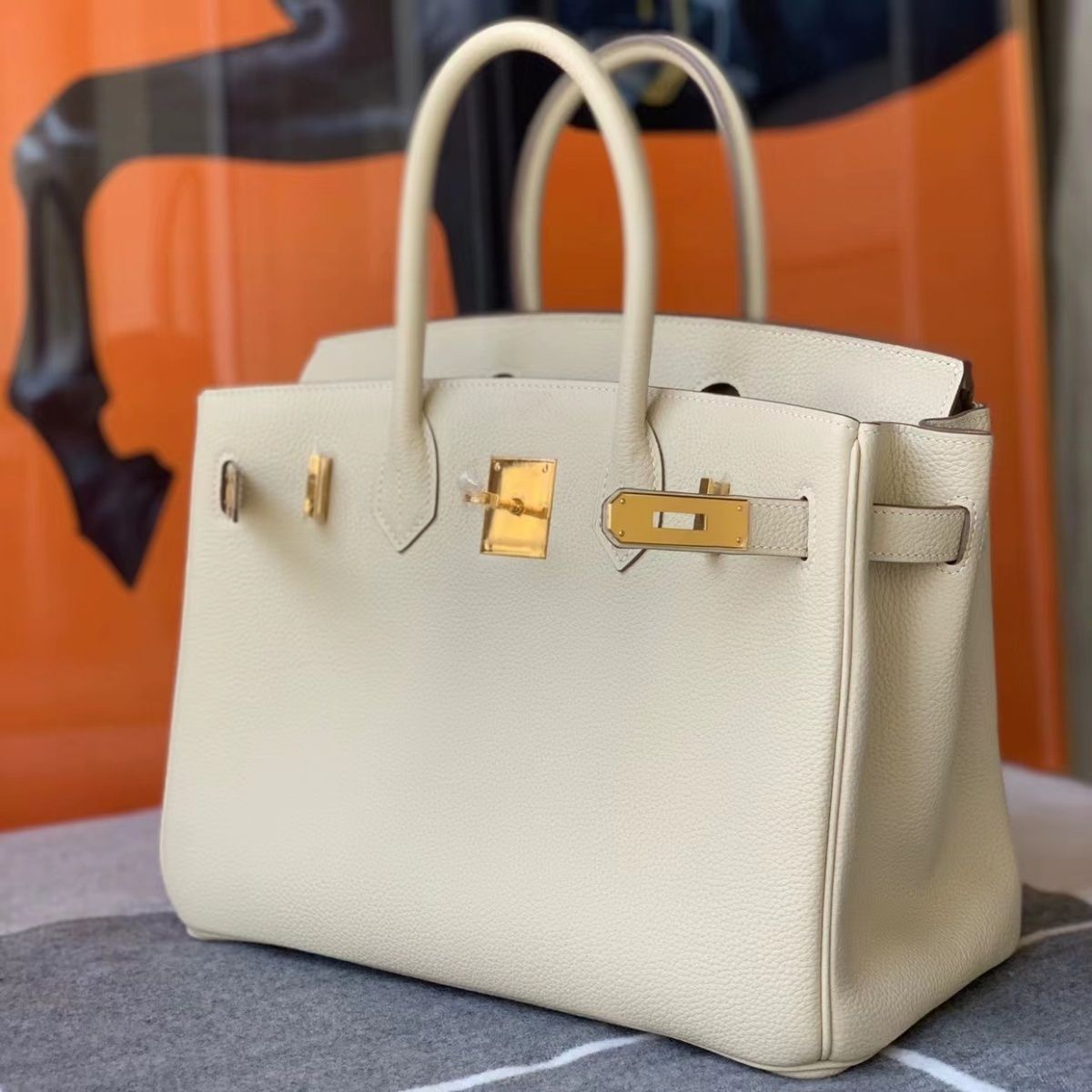 Premium Togo Leather Birkin Style Handbag