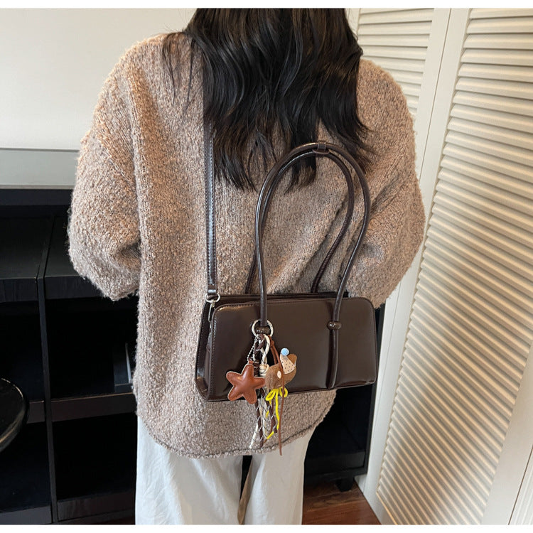 Retro Versatile Faux Leather Shoulder Handbag Women