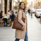 Women's Leather-Look Tote Bag Work School