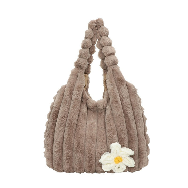 Soft Plush Daisy Tote Bag