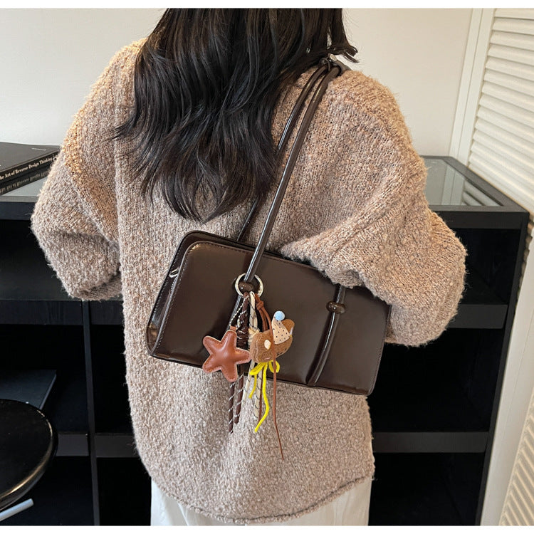 Retro Versatile Faux Leather Shoulder Handbag Women