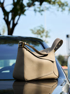 Ladies Cowhide Geometric Shoulder Crossbody Bag