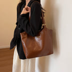 Stylish Soft Leather Large Capacity Tote Bag