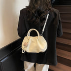 Elegant Pleated Soft Leather Shoulder Handbag