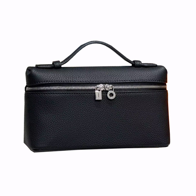 Lychee Grain Leather Top-Handle Crossbody Bag