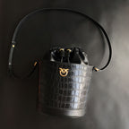 Genuine Leather Quilted Love Birds Crossbody Bag