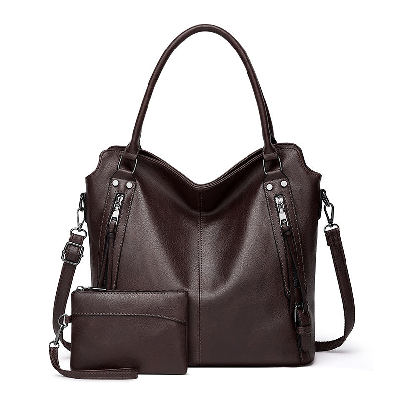Women's Vintage Faux Leather Tote Handbag