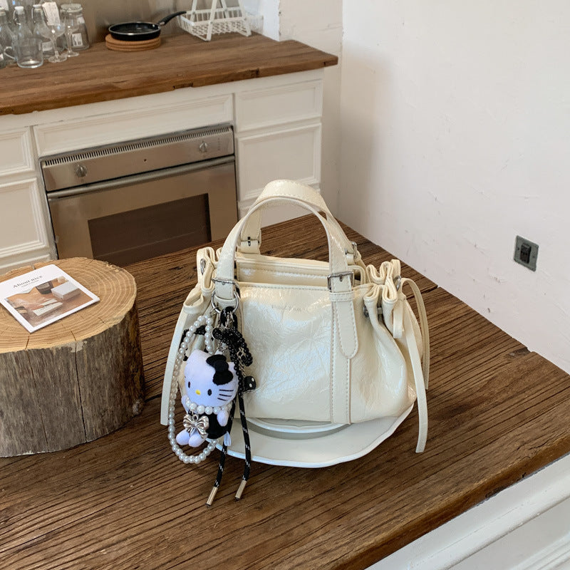 Soft Leather Pleated Handbag Shoulder Crossbody Bag