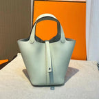 Premium Togo Leather Bucket Handbag