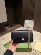 Women's Textured Leather Chain Crossbody Bag