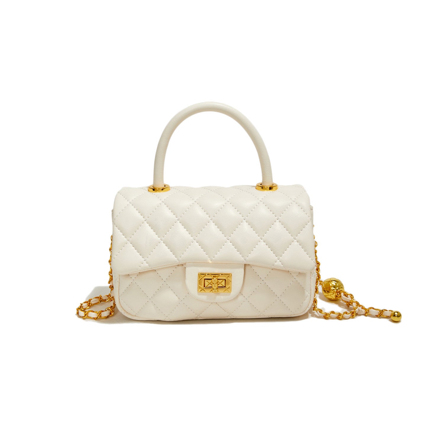 Luxury Quilted Soft Leather Top Handle Bag