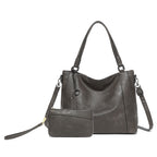 Elegant Soft Leather Shoulder Tote Crossbody Bag
