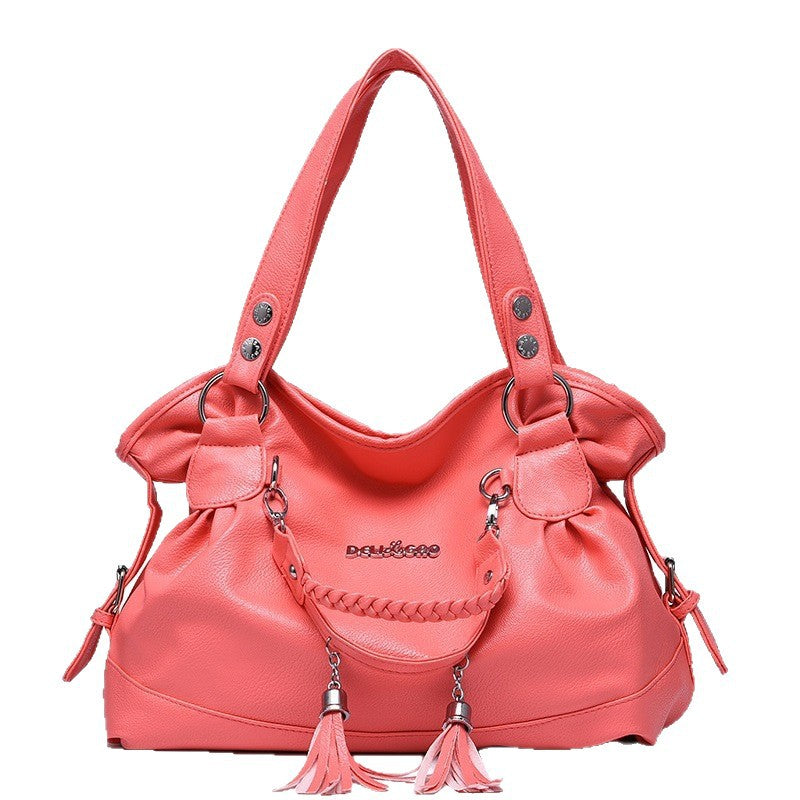 Fashion Soft Faux Leather Large Capacity Handbag