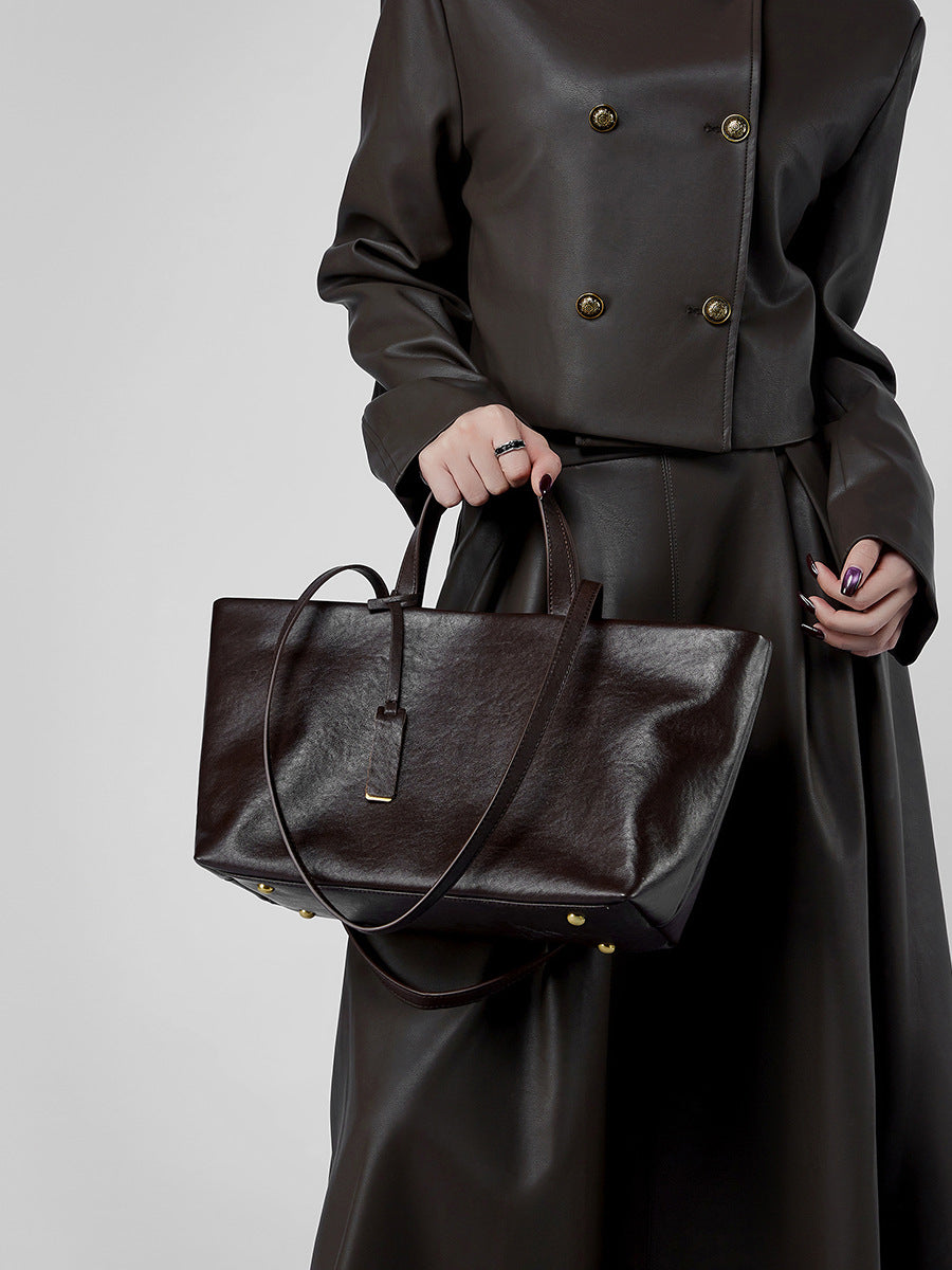 Women's Genuine Leather Shoulder Tote Bag