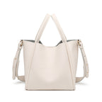 Soft Leather Bucket Crossbody Handbag