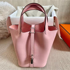 Women's Pebbled Leather Bucket Handbag