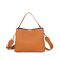 Women's Leather Crossbody Bucket Handbag
