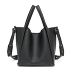 Soft Leather Bucket Crossbody Handbag