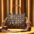 Elegant Patterned Faux Leather Tote Shoulder Bag