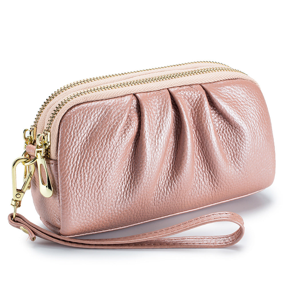 Genuine Leather Women's Wristlet Clutch Wallet