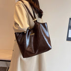 Stylish Soft Leather Large Capacity Tote Bag