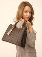 Ladies Embossed Soft Material Tote Handbag