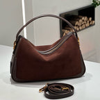 Elegant Suede Leather Shoulder Crossbody Handbag