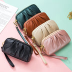 Genuine Leather Women's Wristlet Clutch Wallet