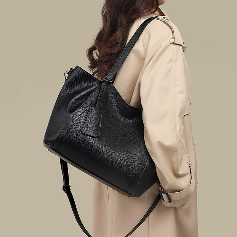 Genuine Leather Large Tote Shoulder Bag
