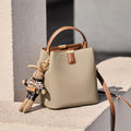 Premium Leather Bucket Crossbody Handbag