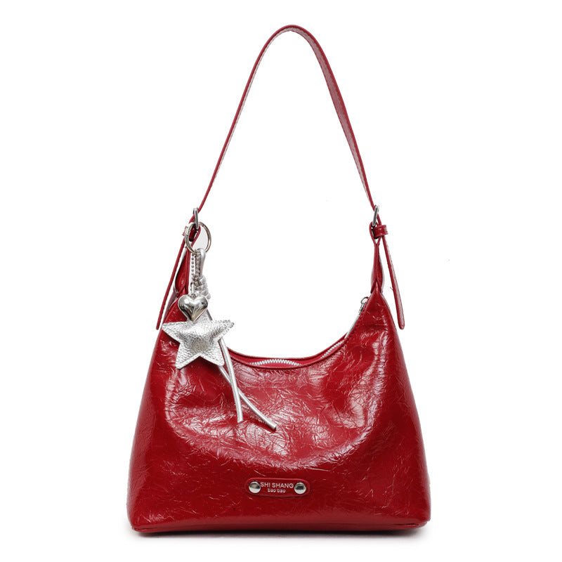 Metallic Soft Shoulder Tote Bag
