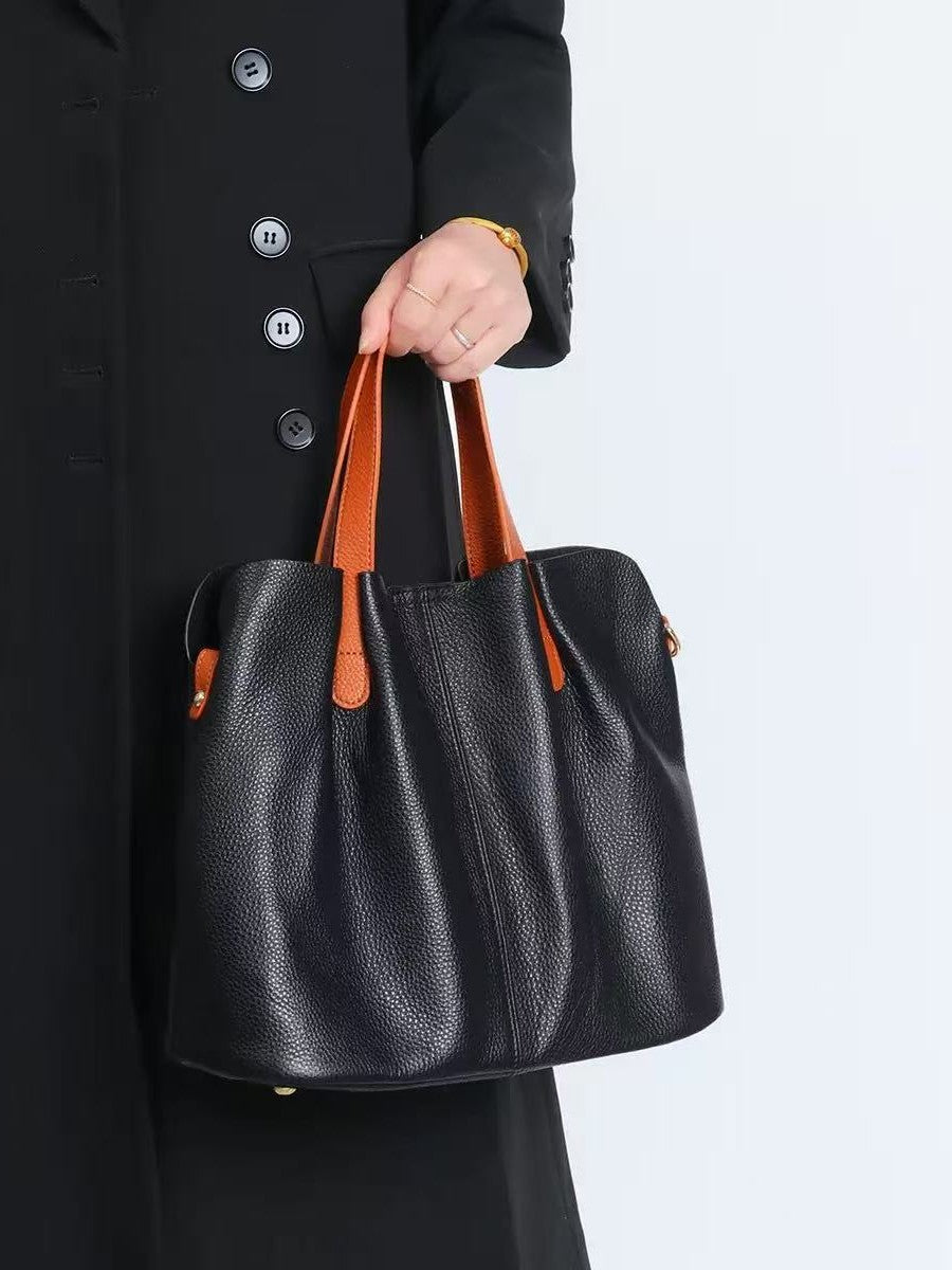 Soft Leather Large Capacity Shoulder Tote Bag