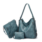 Stylish Women's Soft Leather Handbag Trio