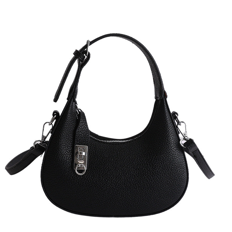 Soft Textured Vegan Leather Crescent Bag