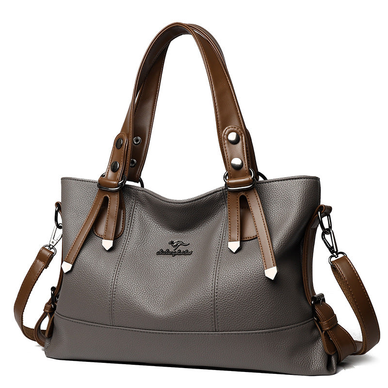 Elegant Soft Leather Large Capacity Shoulder Bag
