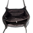 Elegant Commuter Tote Bag Stone Pattern Leather