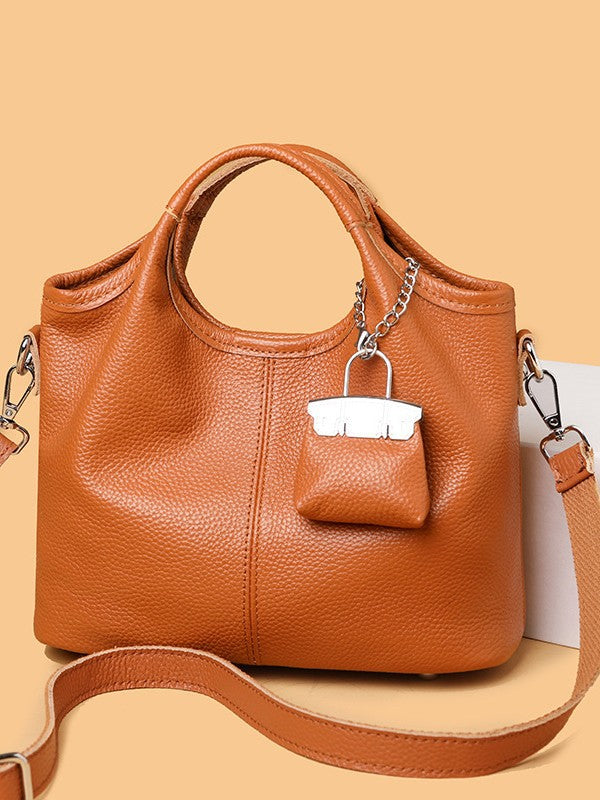 Premium Cowhide Versatile Shoulder Tote Bag
