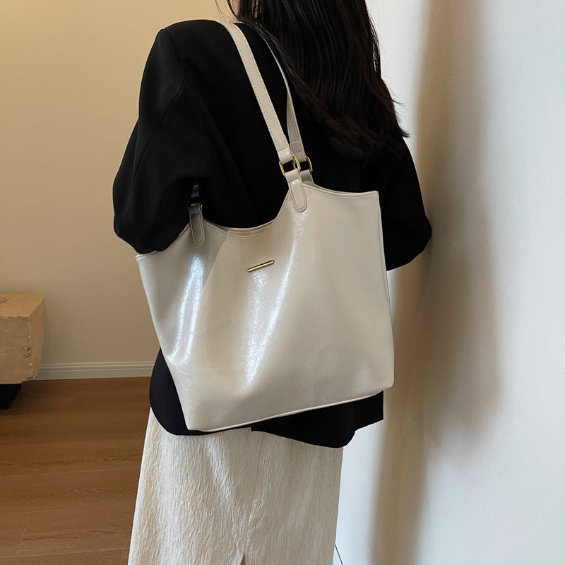 Stylish Soft Leather Large Capacity Tote Bag