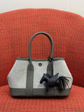 Mini Canvas Leather Garden Tote Handbag