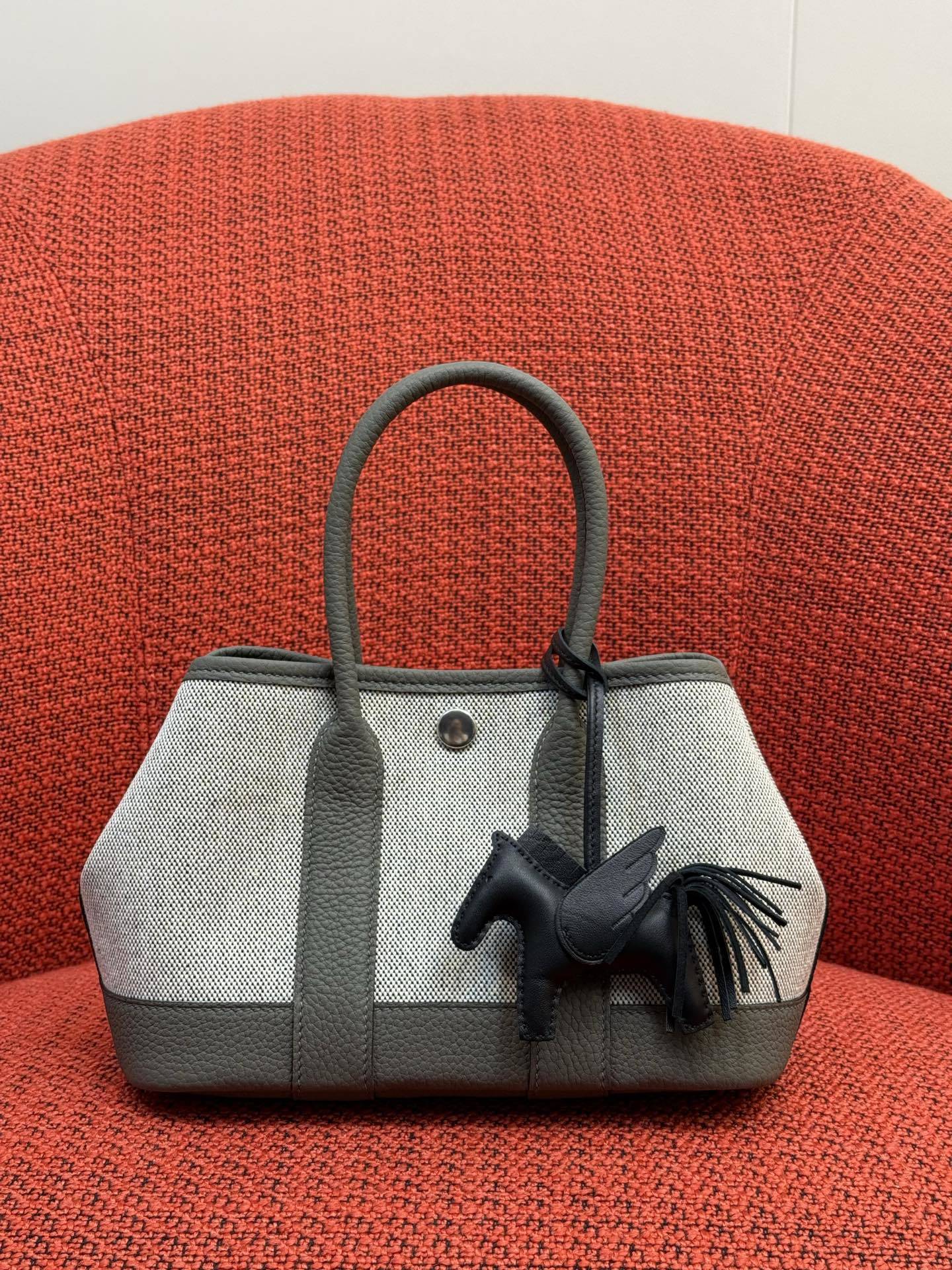 Mini Canvas Leather Garden Tote Handbag