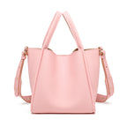 Soft Leather Bucket Crossbody Handbag