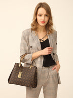 Ladies Embossed Soft Material Tote Handbag