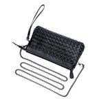 Genuine Leather Woven Clutch Shoulder Bag